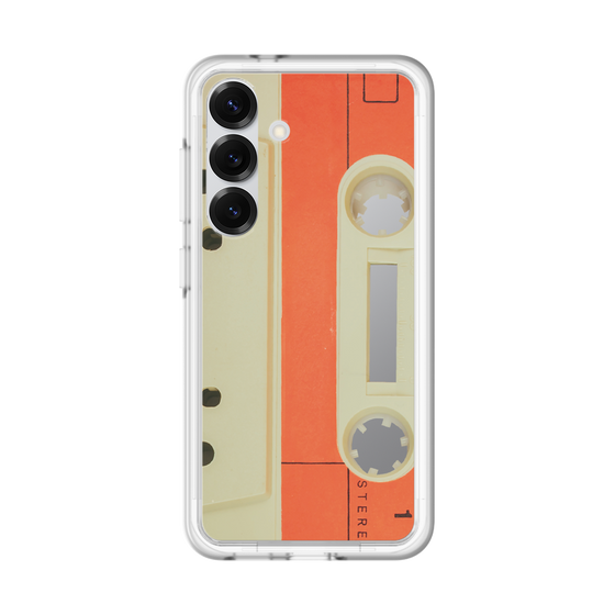 スリムプロテクションプレミアムケース［ RETORO CASSETTE TAPE - Opacity White ］