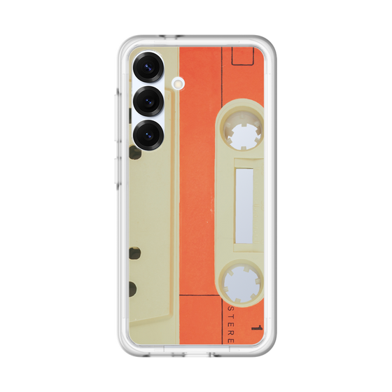 スリムプロテクションプレミアムケース［ RETORO CASSETTE TAPE - Opacity White ］