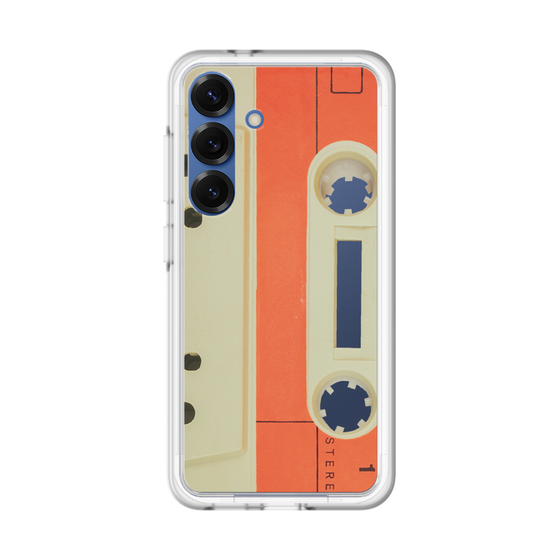 スリムプロテクションプレミアムケース［ RETORO CASSETTE TAPE - Opacity White ］