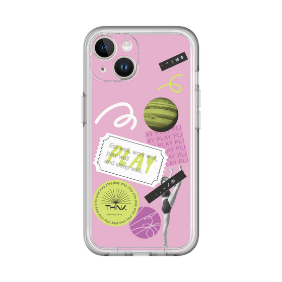 スリムプロテクションプレミアムケース［ Playful sticker - Dusty Pink ］