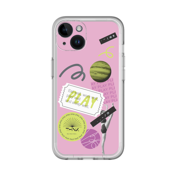 スリムプロテクションプレミアムケース［ Playful sticker - Dusty Pink ］