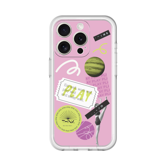 スリムプロテクションプレミアムケース［ Playful sticker - Dusty Pink ］