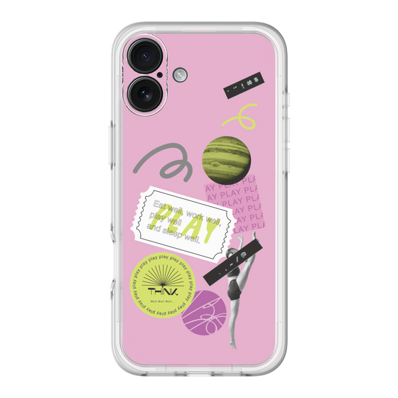 スリムプロテクションプレミアムケース［ Playful sticker - Dusty Pink ］