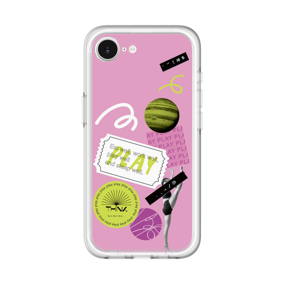スリムプロテクションプレミアムケース［ Playful sticker - Dusty Pink ］