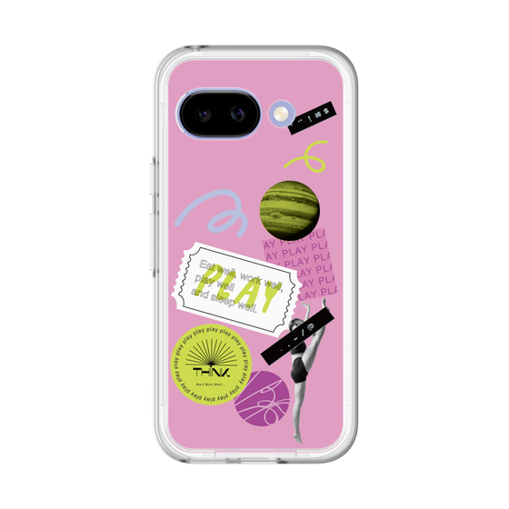 スリムプロテクションプレミアムケース［ Playful sticker - Dusty Pink ］