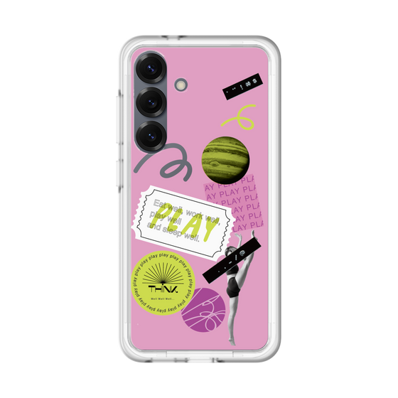 スリムプロテクションプレミアムケース［ Playful sticker - Dusty Pink ］