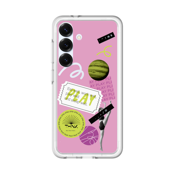 スリムプロテクションプレミアムケース［ Playful sticker - Dusty Pink ］