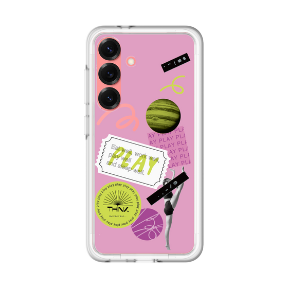スリムプロテクションプレミアムケース［ Playful sticker - Dusty Pink ］