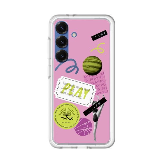 スリムプロテクションプレミアムケース［ Playful sticker - Dusty Pink ］