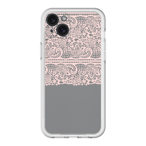 スリムプロテクションプレミアムケース［ LANVIN en Bleu - Lace - Pink ］