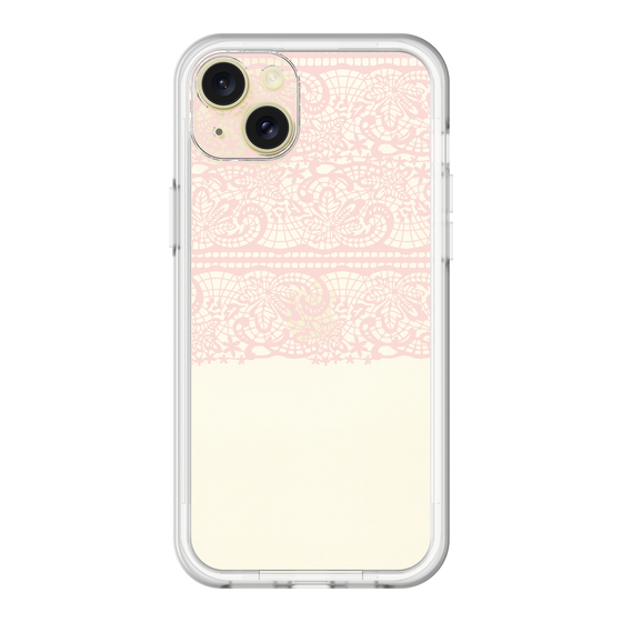 スリムプロテクションプレミアムケース［ LANVIN en Bleu - Lace - Pink ］