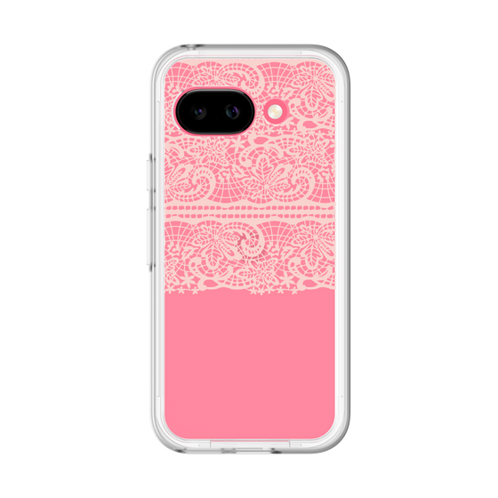 スリムプロテクションプレミアムケース［ LANVIN en Bleu - Lace - Pink ］