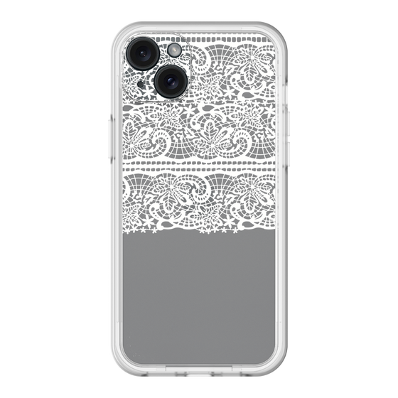 スリムプロテクションプレミアムケース［ LANVIN en Bleu - Lace - White ］