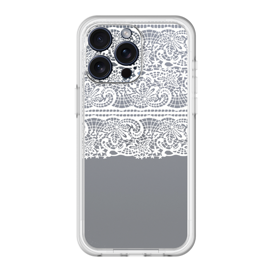 スリムプロテクションプレミアムケース［ LANVIN en Bleu - Lace - White ］