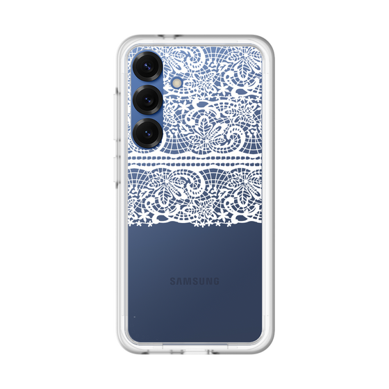 スリムプロテクションプレミアムケース［ LANVIN en Bleu - Lace - White ］