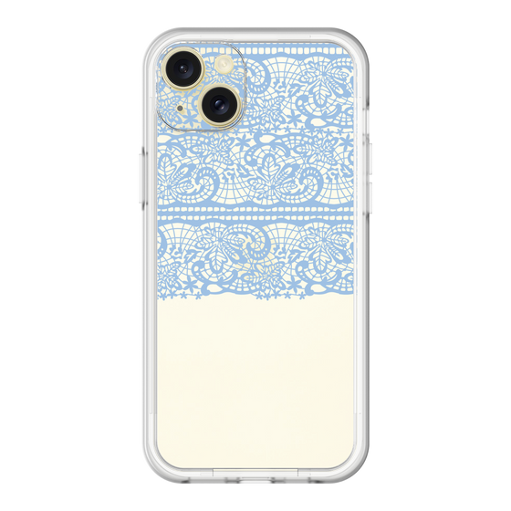 スリムプロテクションプレミアムケース［ LANVIN en Bleu - Lace - Blue ］