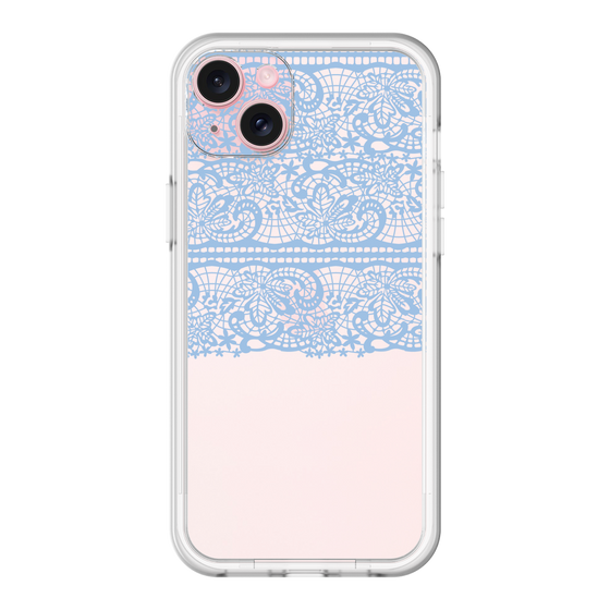 スリムプロテクションプレミアムケース［ LANVIN en Bleu - Lace - Blue ］