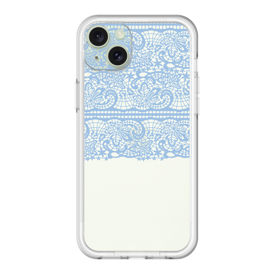 スリムプロテクションプレミアムケース［ LANVIN en Bleu - Lace - Blue ］