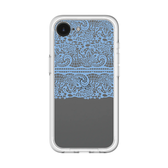スリムプロテクションプレミアムケース［ LANVIN en Bleu - Lace - Blue ］