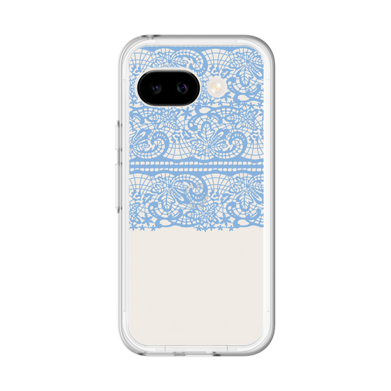 スリムプロテクションプレミアムケース［ LANVIN en Bleu - Lace - Blue ］