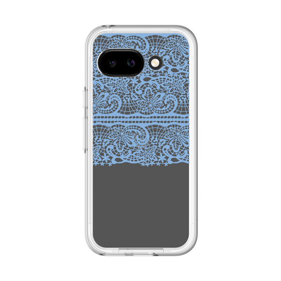 スリムプロテクションプレミアムケース［ LANVIN en Bleu - Lace - Blue ］
