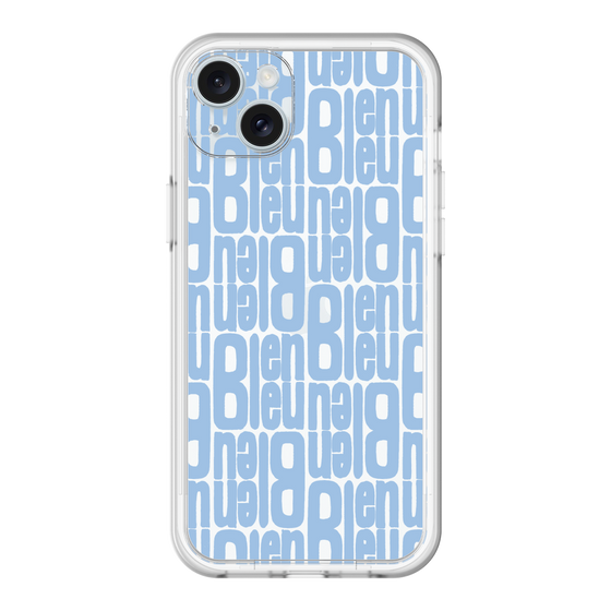 スリムプロテクションプレミアムケース［ LANVIN en Bleu - Logo Pattern - Blue ］