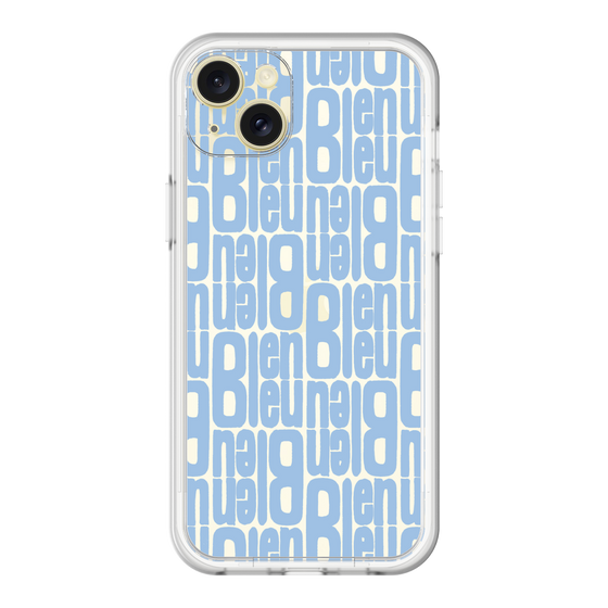 スリムプロテクションプレミアムケース［ LANVIN en Bleu - Logo Pattern - Blue ］