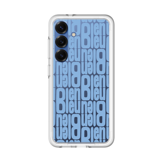 スリムプロテクションプレミアムケース［ LANVIN en Bleu - Logo Pattern - Blue ］