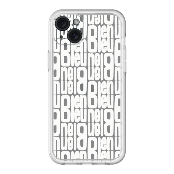 スリムプロテクションプレミアムケース［ LANVIN en Bleu - Logo Pattern - White ］