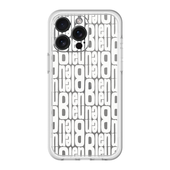 スリムプロテクションプレミアムケース［ LANVIN en Bleu - Logo Pattern - White ］