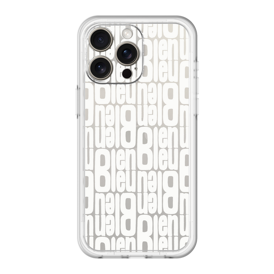 スリムプロテクションプレミアムケース［ LANVIN en Bleu - Logo Pattern - White ］