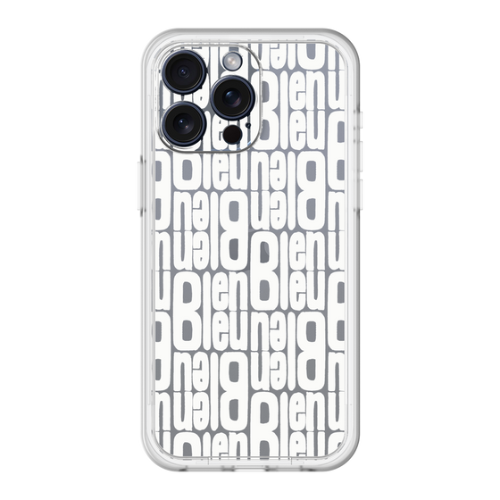 スリムプロテクションプレミアムケース［ LANVIN en Bleu - Logo Pattern - White ］