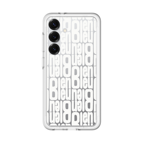 スリムプロテクションプレミアムケース［ LANVIN en Bleu - Logo Pattern - White ］