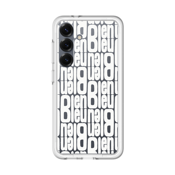 スリムプロテクションプレミアムケース［ LANVIN en Bleu - Logo Pattern - White ］