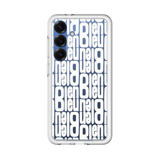 スリムプロテクションプレミアムケース［ LANVIN en Bleu - Logo Pattern - White ］