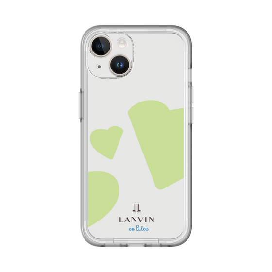 スリムプロテクションプレミアムケース［ LANVIN en Bleu Hearts Green - ランバン ハート グリーン ］
