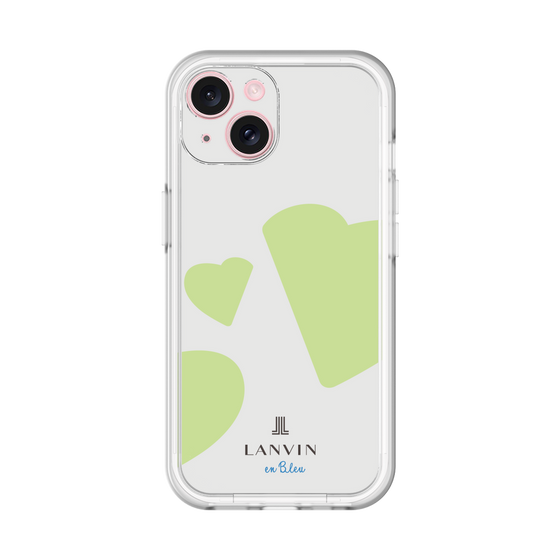 スリムプロテクションプレミアムケース［ LANVIN en Bleu Hearts Green - ランバン ハート グリーン ］