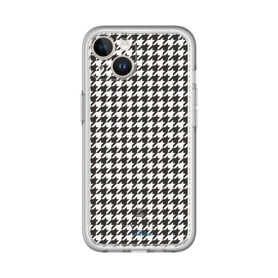 スリムプロテクションプレミアムケース［ Houndstooth Pattern Black with LANVIN en Bleu logo- ランバン 千鳥格子柄 ブラック ］