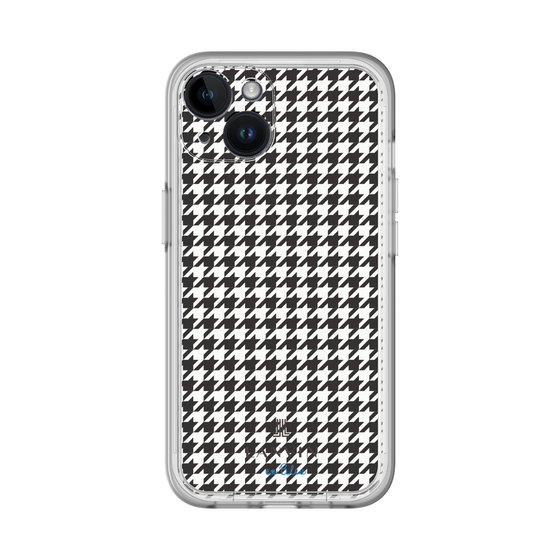 スリムプロテクションプレミアムケース［ Houndstooth Pattern Black with LANVIN en Bleu logo- ランバン 千鳥格子柄 ブラック ］