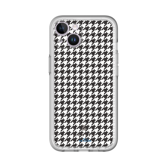 スリムプロテクションプレミアムケース［ Houndstooth Pattern Black with LANVIN en Bleu logo- ランバン 千鳥格子柄 ブラック ］