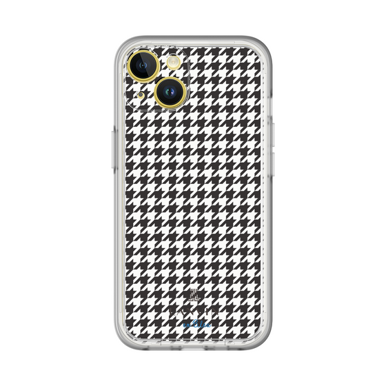 スリムプロテクションプレミアムケース［ Houndstooth Pattern Black with LANVIN en Bleu logo- ランバン 千鳥格子柄 ブラック ］