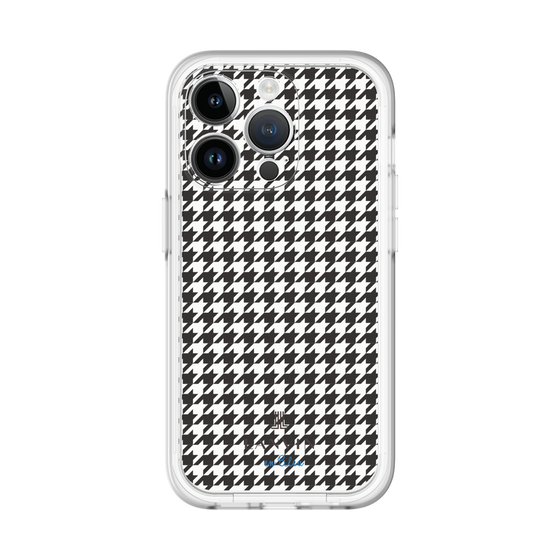 スリムプロテクションプレミアムケース［ Houndstooth Pattern Black with LANVIN en Bleu logo- ランバン 千鳥格子柄 ブラック ］