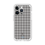 スリムプロテクションプレミアムケース［ Houndstooth Pattern Black with LANVIN en Bleu logo- ランバン 千鳥格子柄 ブラック ］