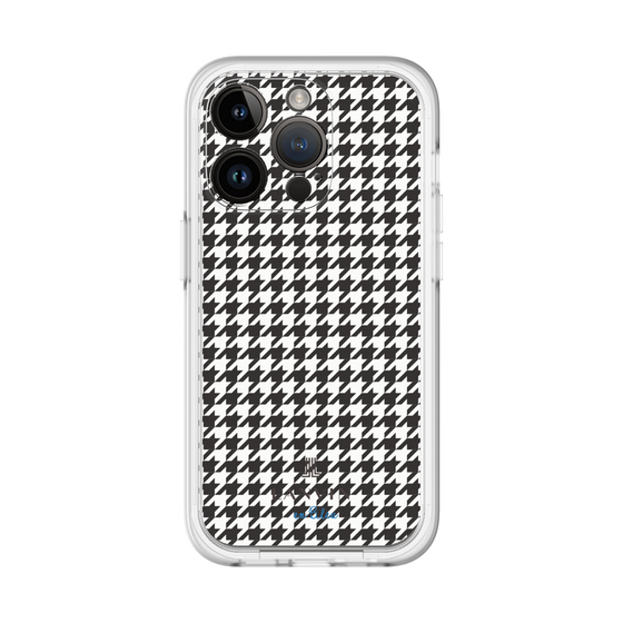 スリムプロテクションプレミアムケース［ Houndstooth Pattern Black with LANVIN en Bleu logo- ランバン 千鳥格子柄 ブラック ］