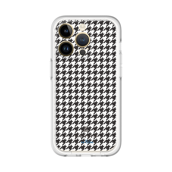 スリムプロテクションプレミアムケース［ Houndstooth Pattern Black with LANVIN en Bleu logo- ランバン 千鳥格子柄 ブラック ］