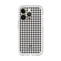 スリムプロテクションプレミアムケース［ Houndstooth Pattern Black with LANVIN en Bleu logo- ランバン 千鳥格子柄 ブラック ］
