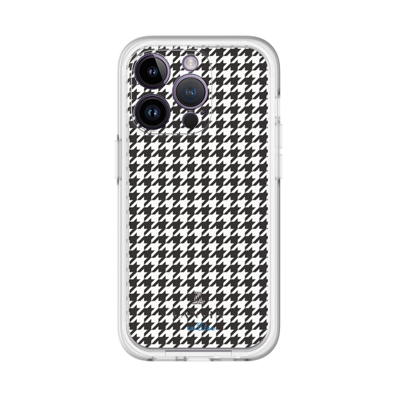 スリムプロテクションプレミアムケース［ Houndstooth Pattern Black with LANVIN en Bleu logo- ランバン 千鳥格子柄 ブラック ］