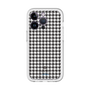 スリムプロテクションプレミアムケース［ Houndstooth Pattern Black with LANVIN en Bleu logo- ランバン 千鳥格子柄 ブラック ］