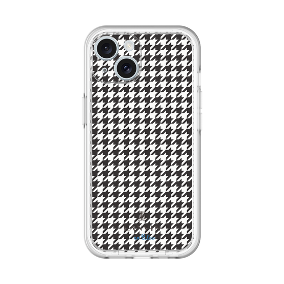 スリムプロテクションプレミアムケース［ Houndstooth Pattern Black with LANVIN en Bleu logo- ランバン 千鳥格子柄 ブラック ］