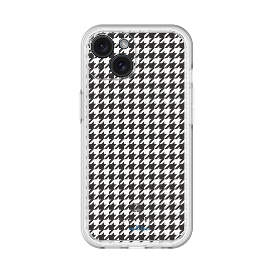 スリムプロテクションプレミアムケース［ Houndstooth Pattern Black with LANVIN en Bleu logo- ランバン 千鳥格子柄 ブラック ］